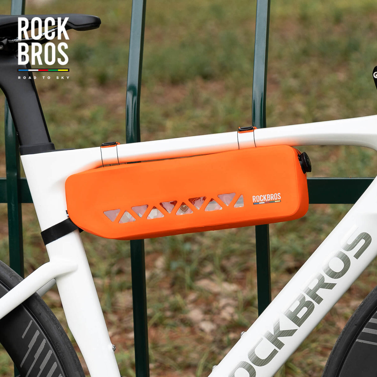 ROAD TO SKY Rahmentasche 100 % Wasserdicht 1,7 L-Orange/Blau