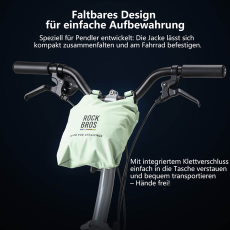 ROAD TO SKY Regenjacke faltbare Fahrradjacke Winddicht Unisex für MTB & Rennrad