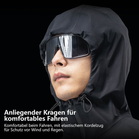 ROAD TO SKY Regenjacke faltbare Fahrradjacke Winddicht Unisex für MTB & Rennrad