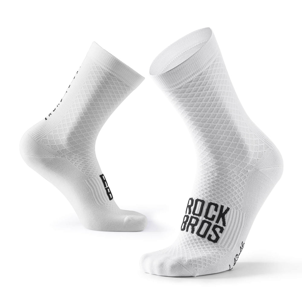 ROAD TO SKY Sportsocken Baumwolle Atmungsaktive Laufsocken für MTB & Rennrad-Weiß