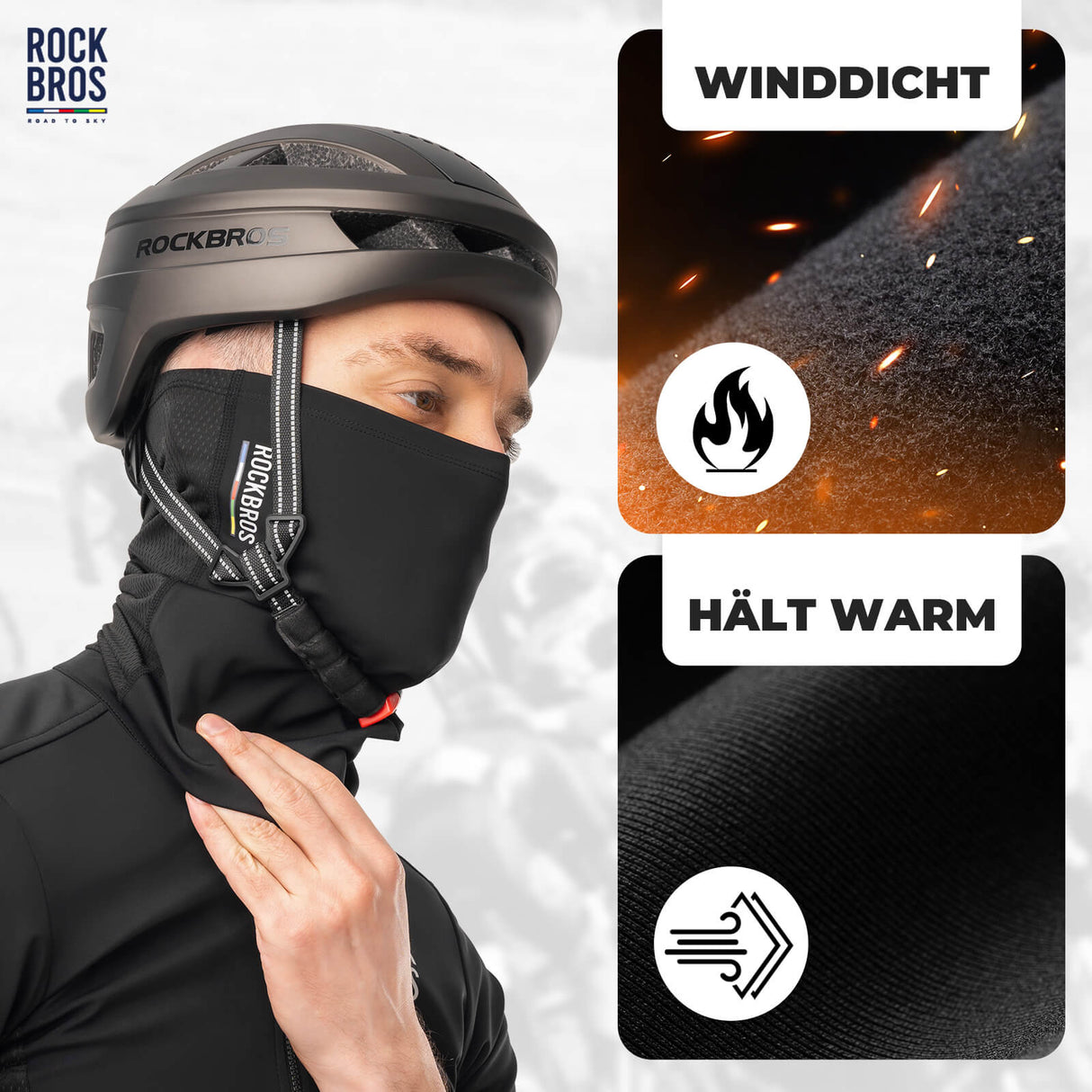 ROAD TO SKY Sturmhaube Atmungsaktiv Schlauchtuch Warm Winddicht Balaclavas