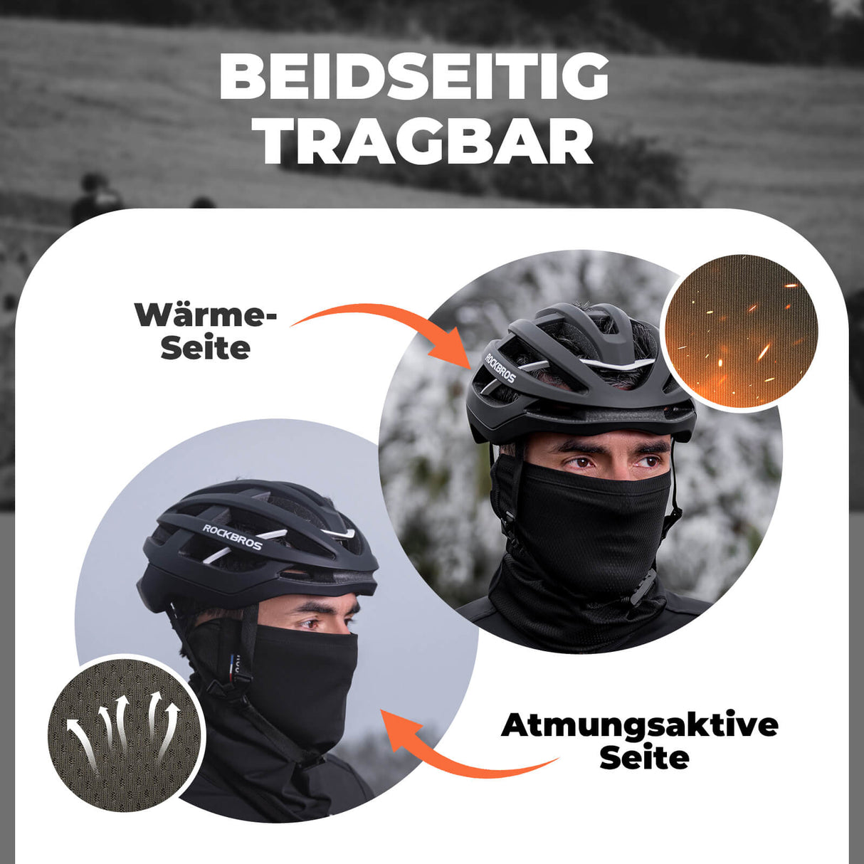 ROAD TO SKY Sturmhaube Atmungsaktiv Schlauchtuch Warm Winddicht Balaclavas