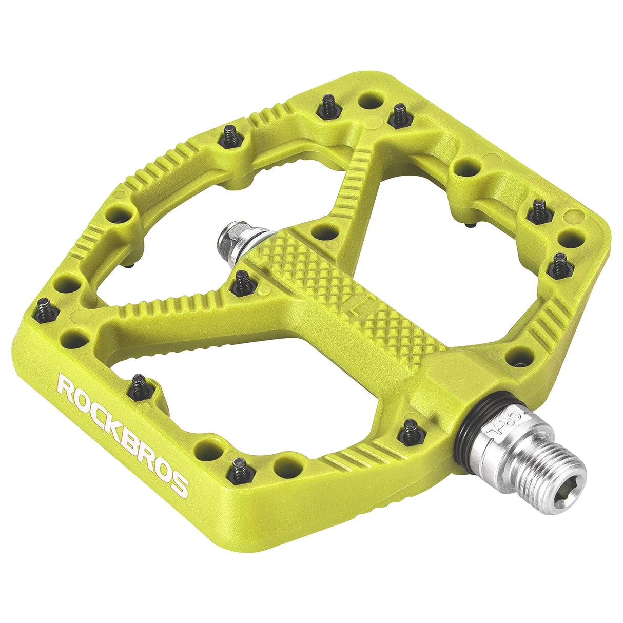 ROCKBROS Bike Pedals Nylon MTB Pedals Non-Slip Wear-Resistant (Pair) #Color_Yellow