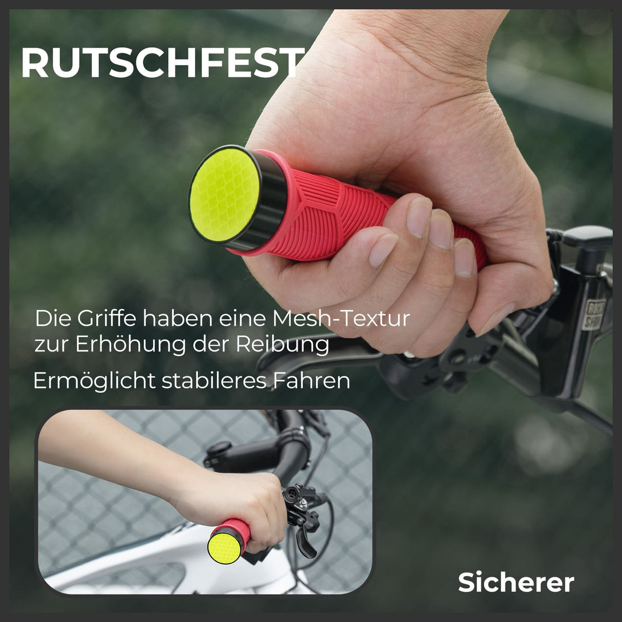 ROCKBROS Fahrrad-Lenkergriffe – Doppelverschluss für 22,2 mm Lenker