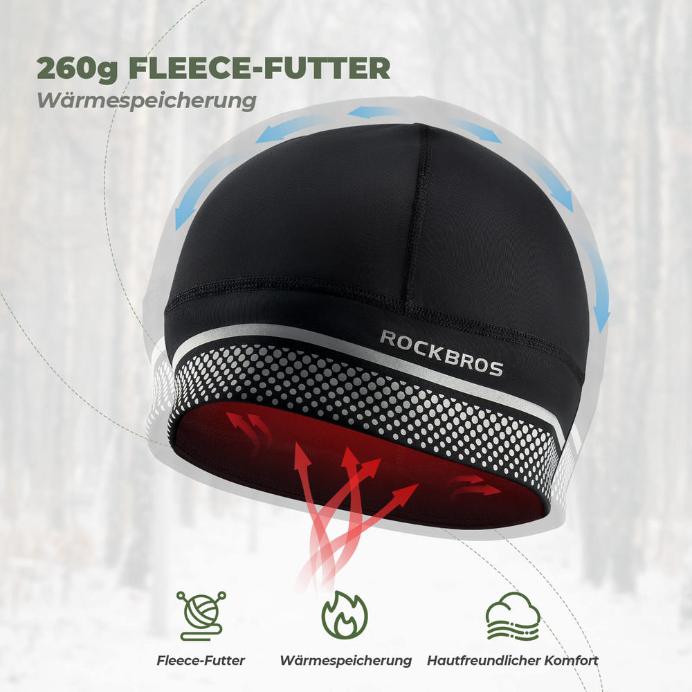 ROCKBROS Fahrrad-Fleecemütze – Warm & sicher unter dem Helm!