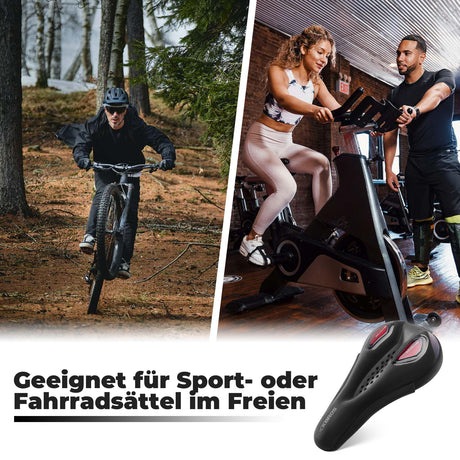 ROCKBROS Fahrrad Sattelbezug Gelüberzug für Fahrradsitz mit Wasserdichter Schwarz-Rot