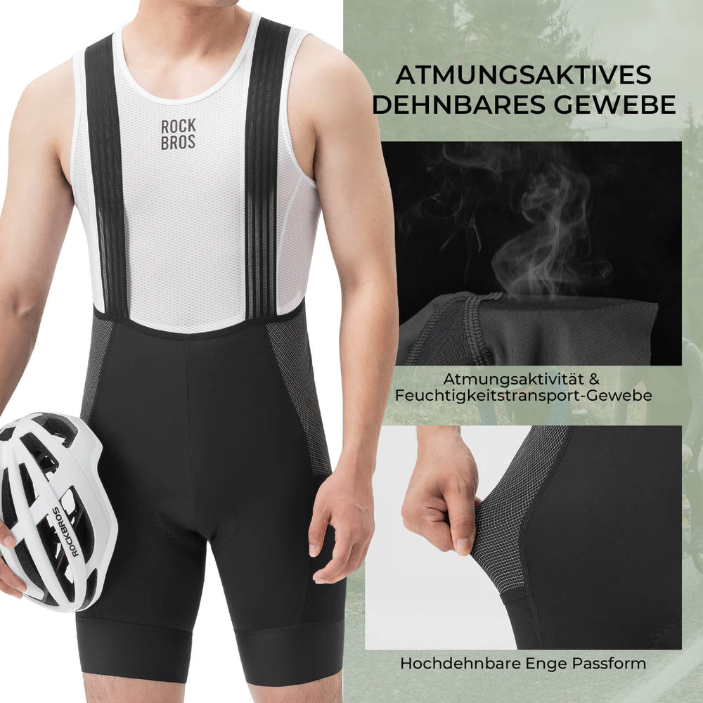 ROCKBROS Fahrrad Trägerhose – Hochfest & Atmungsaktiv mit 5 Taschen
