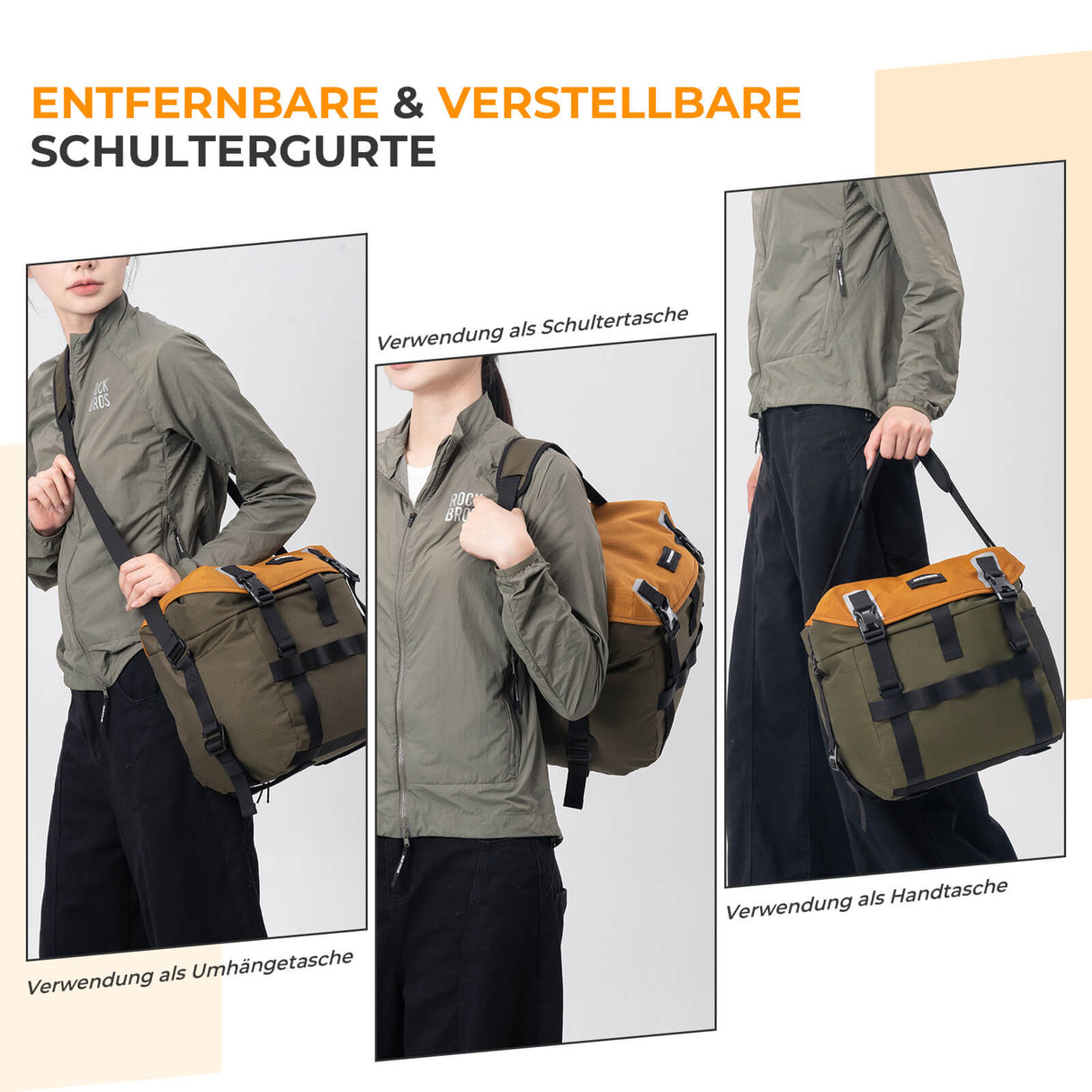 ROCKBROS Fahrradtasche Lenkertasche – 13,5–24 L Volumen