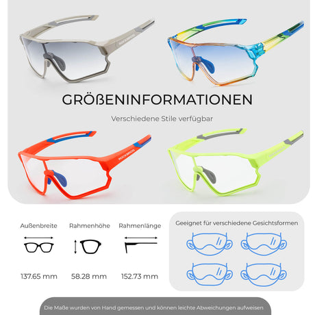 ROCKBROS Kinder Fahrradbrille UV400-Schutz Selbsttönend Sonnenbrille - ROCKBROS-EU