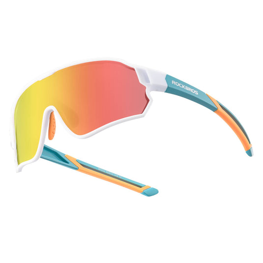 ROCKBROS Kinder Fahrradbrille UV400-Schutz Polarisierte Sonnenbrille Weiß