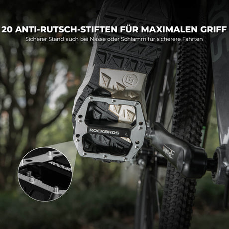 ROCKBROS Fahrradpedale – Profi-Plattform mit Anti-Rutsch-Stiften