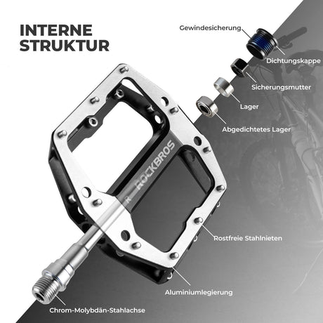 ROCKBROS Fahrradpedale – Profi-Plattform mit Anti-Rutsch-Stiften