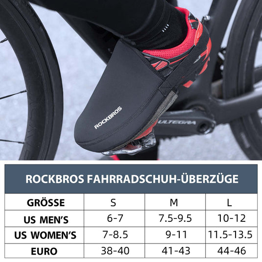 ROCKBROS Radsport Überschuhe Wasserdicht Kevlar Fahrrad Shoe Cover Schwarz