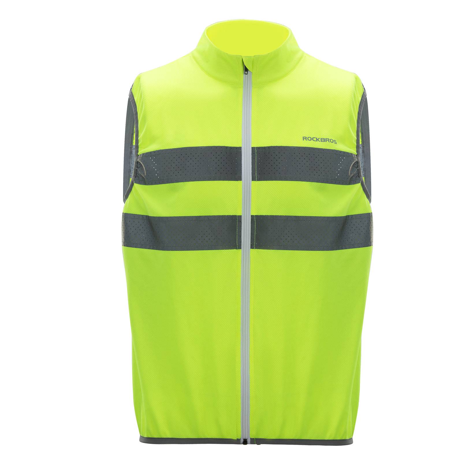 OPYTR Reflektierende Weste Reflektierende, gut sichtbare  Sicherheitskleidung für die Arbeit im Freien mit Taschen und Reißverschluss  vorne, Fluoreszierende grüne ärmellose Weste Arbeitskleidung : :  Baumarkt