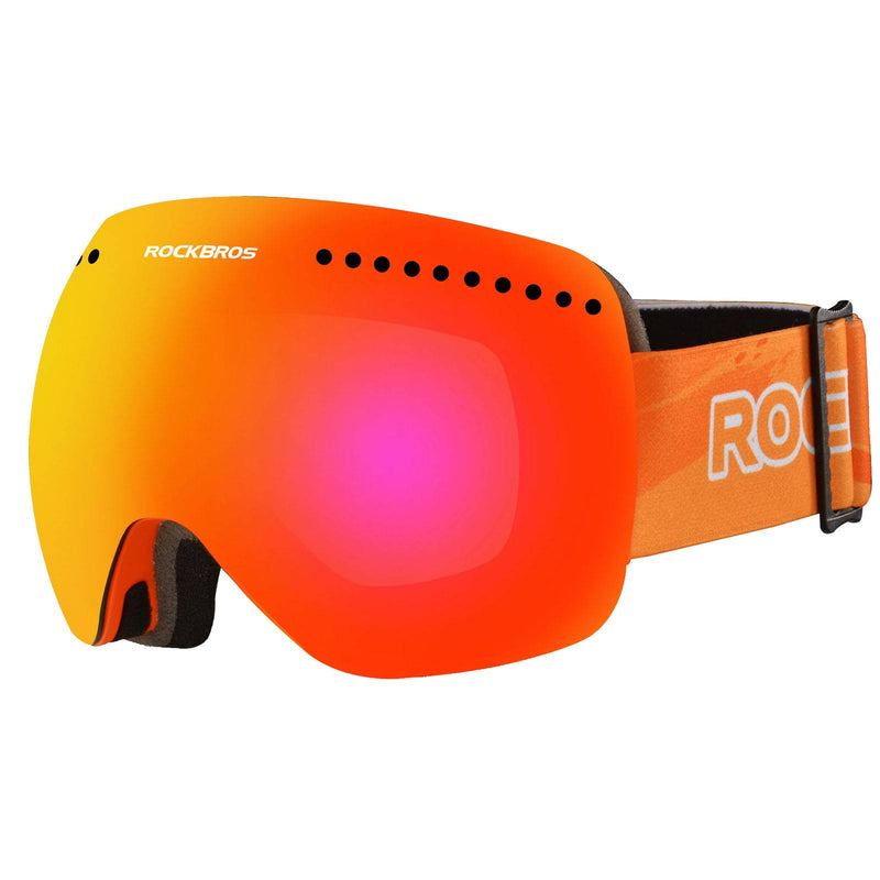 Laden Sie das Bild in Galerie -Viewer, ROCKBROS Skibrille für Damen und Herren Anti-Nebel UV400 Schutz Skibrille Orange
