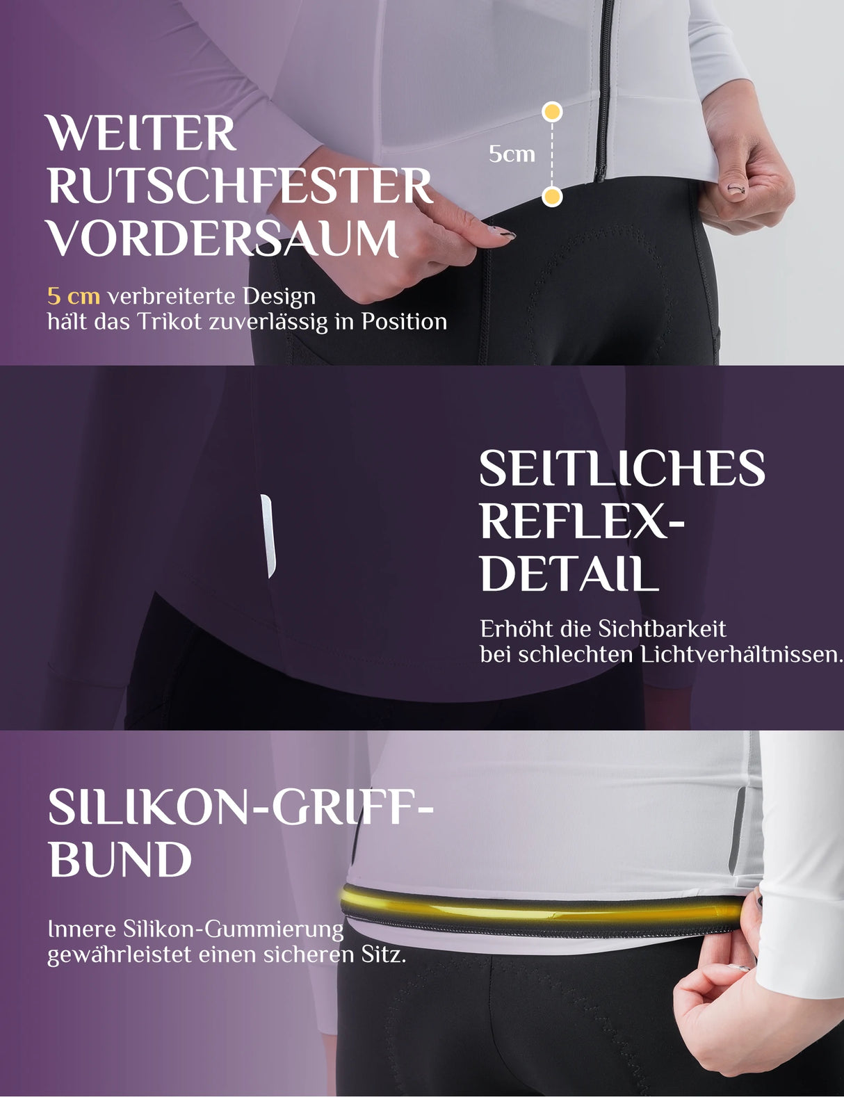 ROCKBROS TVI Damen Langarm-Radtrikot Fahrrad Jersey für MTB & Rennrad-Grau