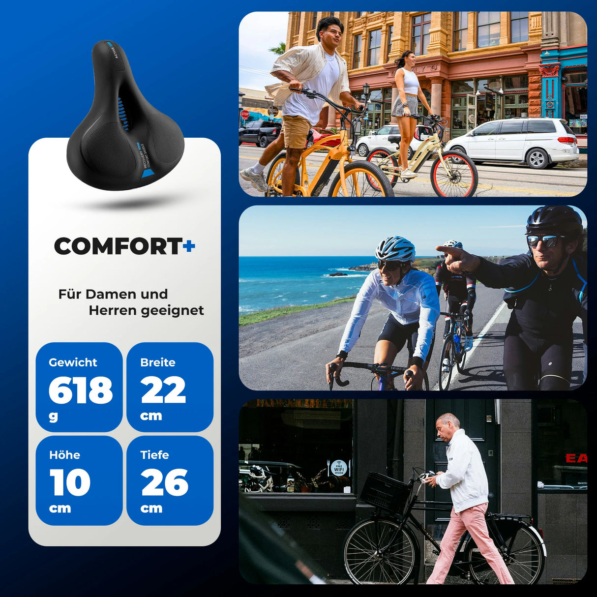 ROCKBROS wasserdicht Fahrradsattel für MTB & Rennrad aus Memory Foam - ROCKBROS-EU