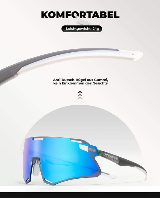 ROCKBROS Sonnenbrille Winddichte Fahrradbrille für Outdoor-Sportarten-Blau