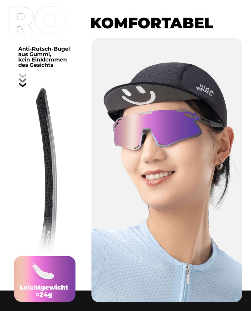 Laden Sie das Bild in Galerie -Viewer, ROCKBROS Sonnenbrille Winddichte Fahrradbrille für Outdoor-Sportarten-Violett
