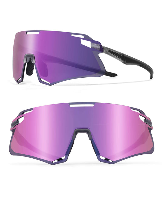 ROCKBROS Sonnenbrille Winddichte Fahrradbrille für Outdoor-Sportarten-Violett