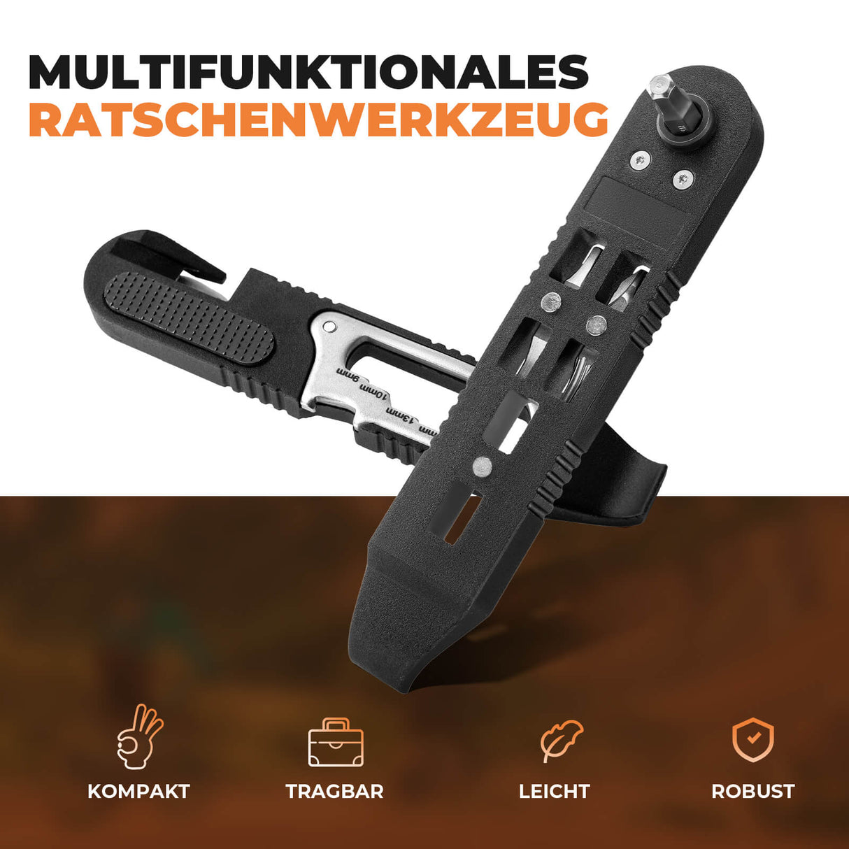 16 in 1 Fahrradwerkzeug Mini Tool Set Reifenheber mit Ratschenschlüssel - ROCKBROS-EU