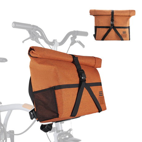 ROCKBROS 4-in-1 Fahrradtasche für Brompton Rucksack Magnetverschluss 8-10L-Orange