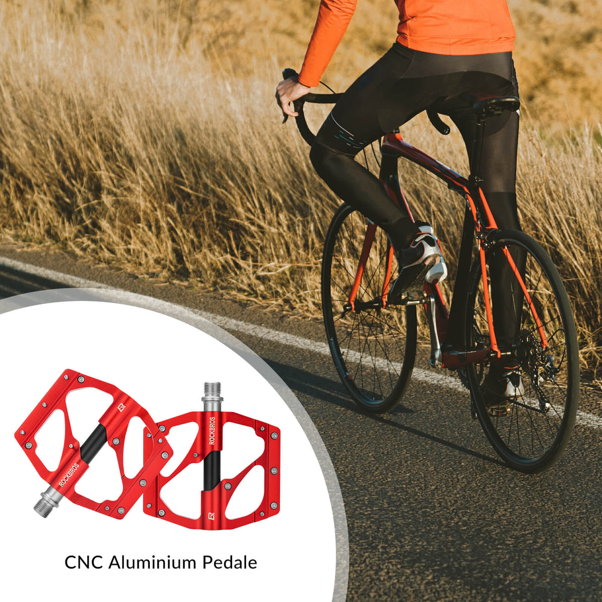 ROCKBROS Aluminium Pedale Leicht Staubdicht mit Antirutschstiften