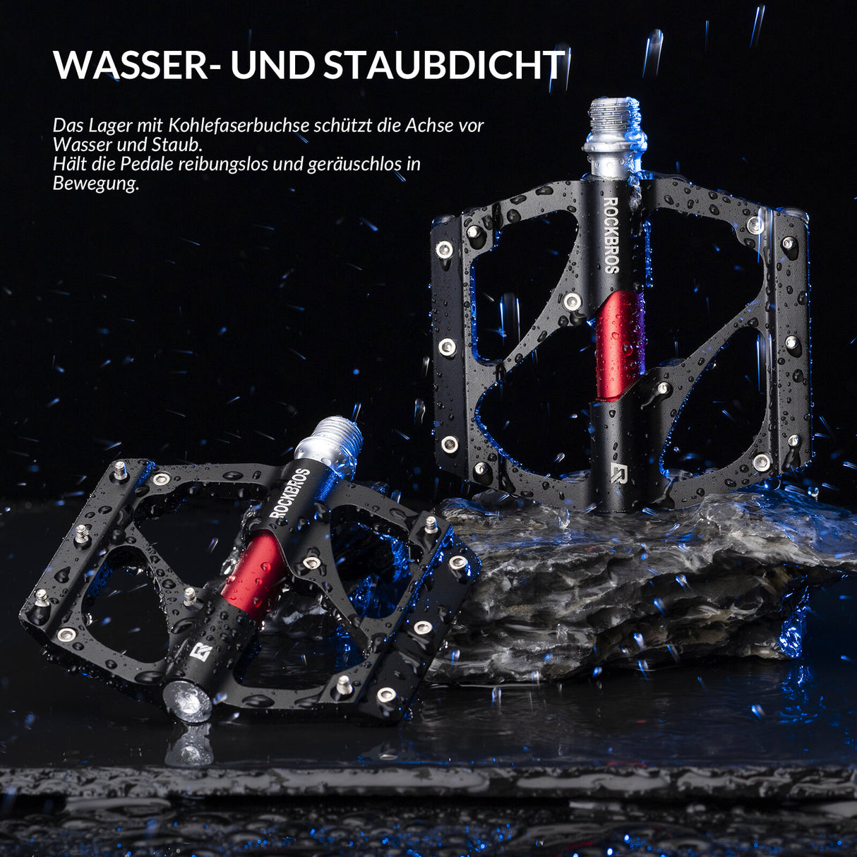 ROCKBROS Aluminium Pedale Leicht Staubdicht mit Antirutschstiften