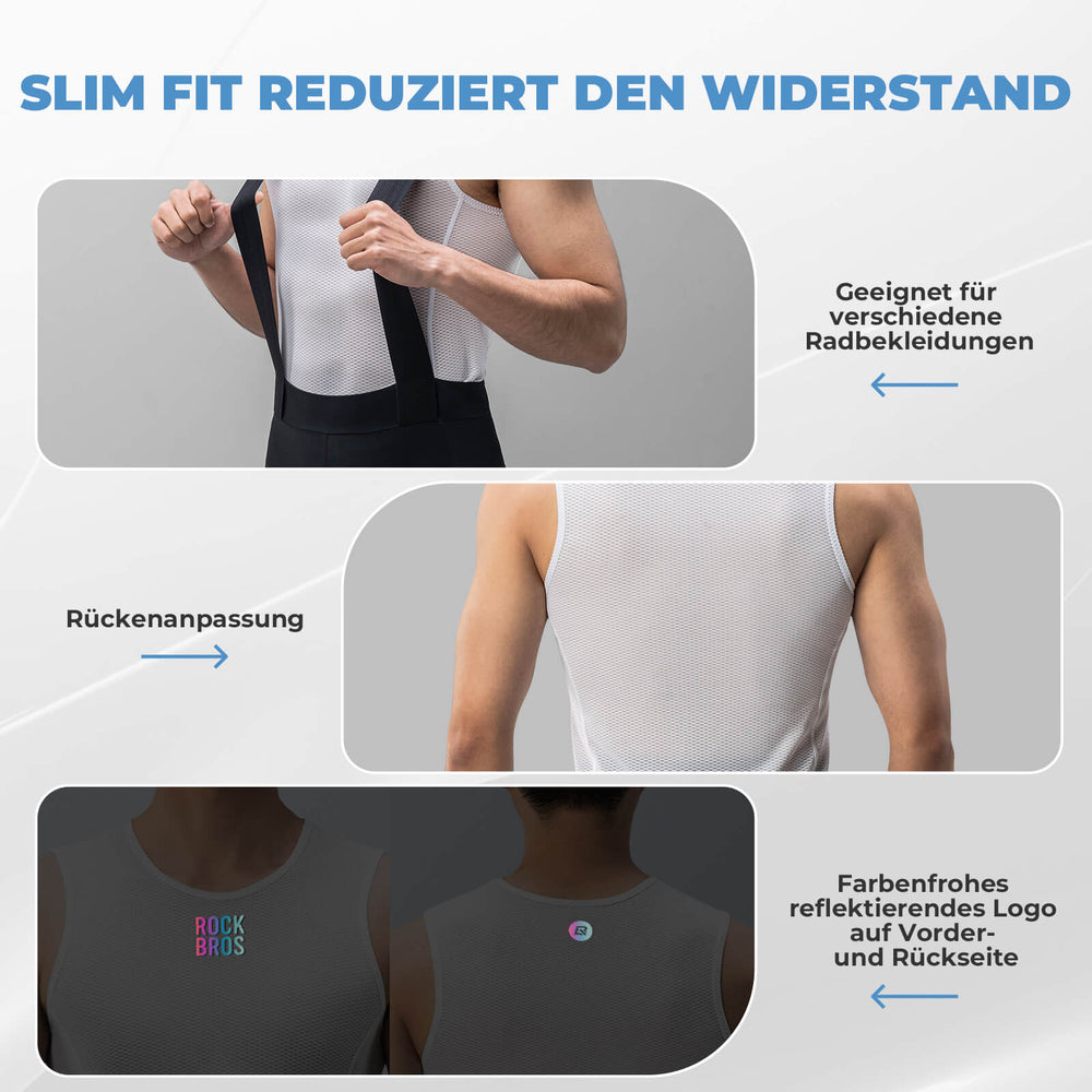 ROCKBROS Ärmellos Unterwäsche Unterhemd Fahrradtrikot Atmungsaktiv Schnelltrocknend