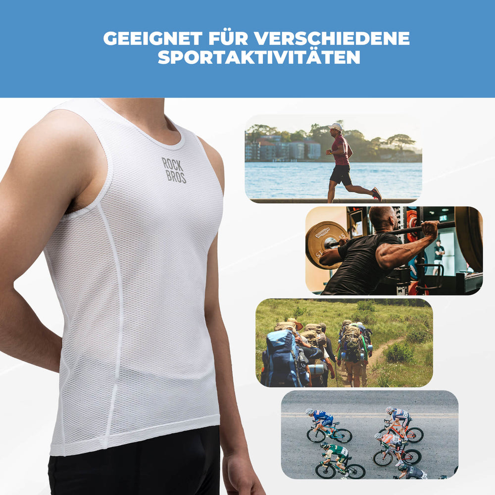 ROCKBROS Ärmellos Unterwäsche Unterhemd Fahrradtrikot Atmungsaktiv Schnelltrocknend