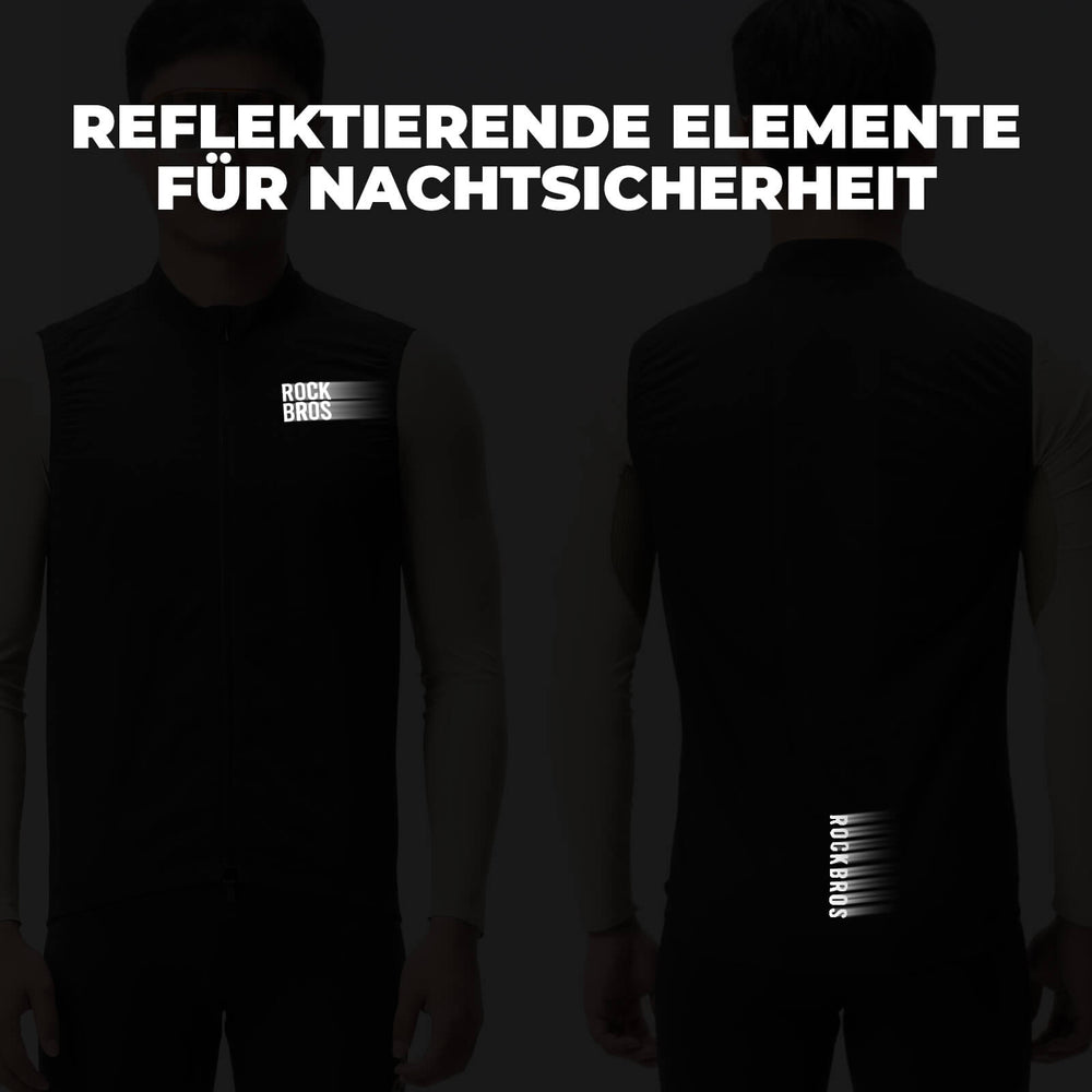 ROCKBROS Ärmellose Fahrradweste Fahrradjacke Packbar Atmungsaktiv