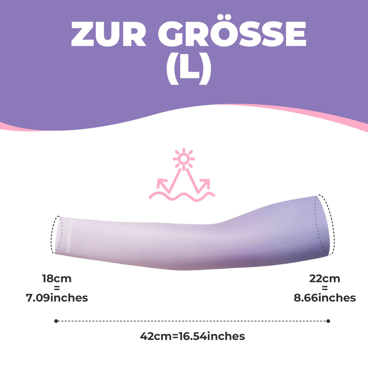 ROCKBROS Armlinge Arm Sleeve Sonnenschutz Kühles Gefühl Schnelltrocknend - Lila
