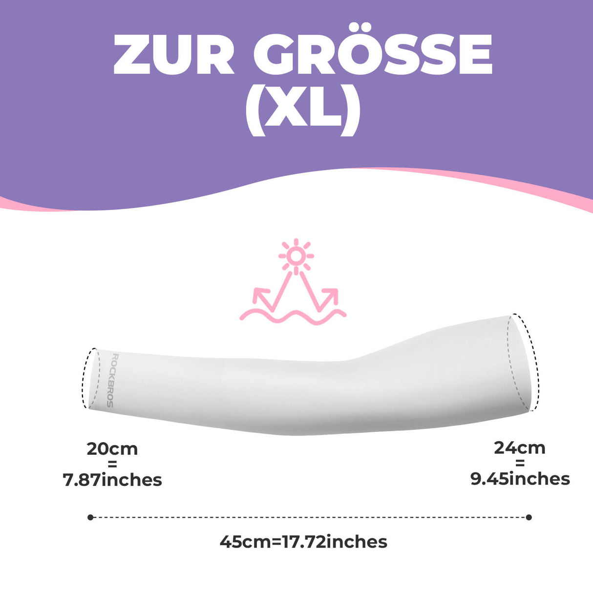 ROCKBROS Armlinge Arm Sleeve Sonnenschutz Kühles Gefühl Schnelltrocknend - Weiß