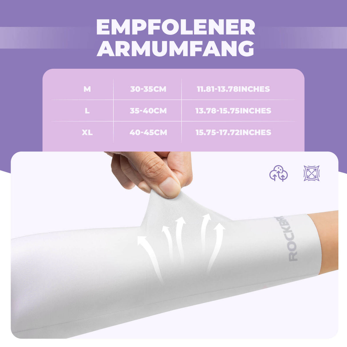 ROCKBROS Armlinge Arm Sleeve Sonnenschutz Kühles Gefühl Schnelltrocknend - Weiß