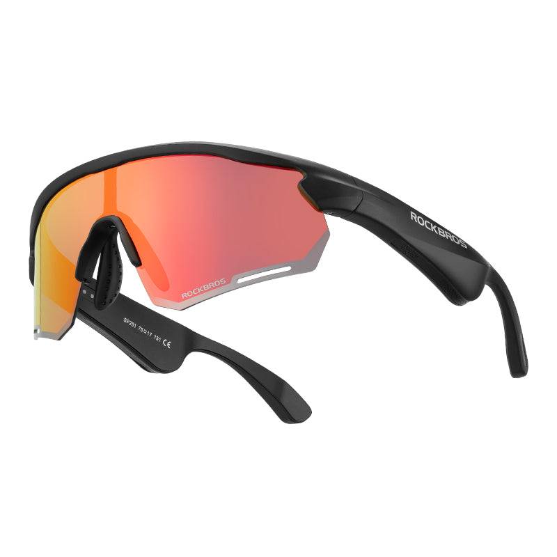 ROCKBROS Elektronische Brille Intelligente Fahrradbrille SelbsttönendPolarisiert-Rot -Polarisiert