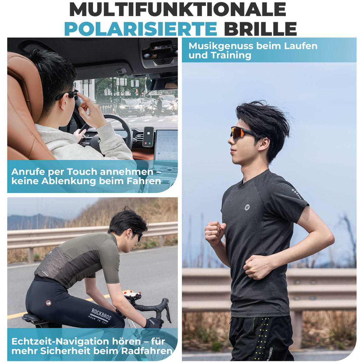 Elektronische Brille Intelligente Fahrradbrille Selbsttönend/Polarisiert - ROCKBROS-EU