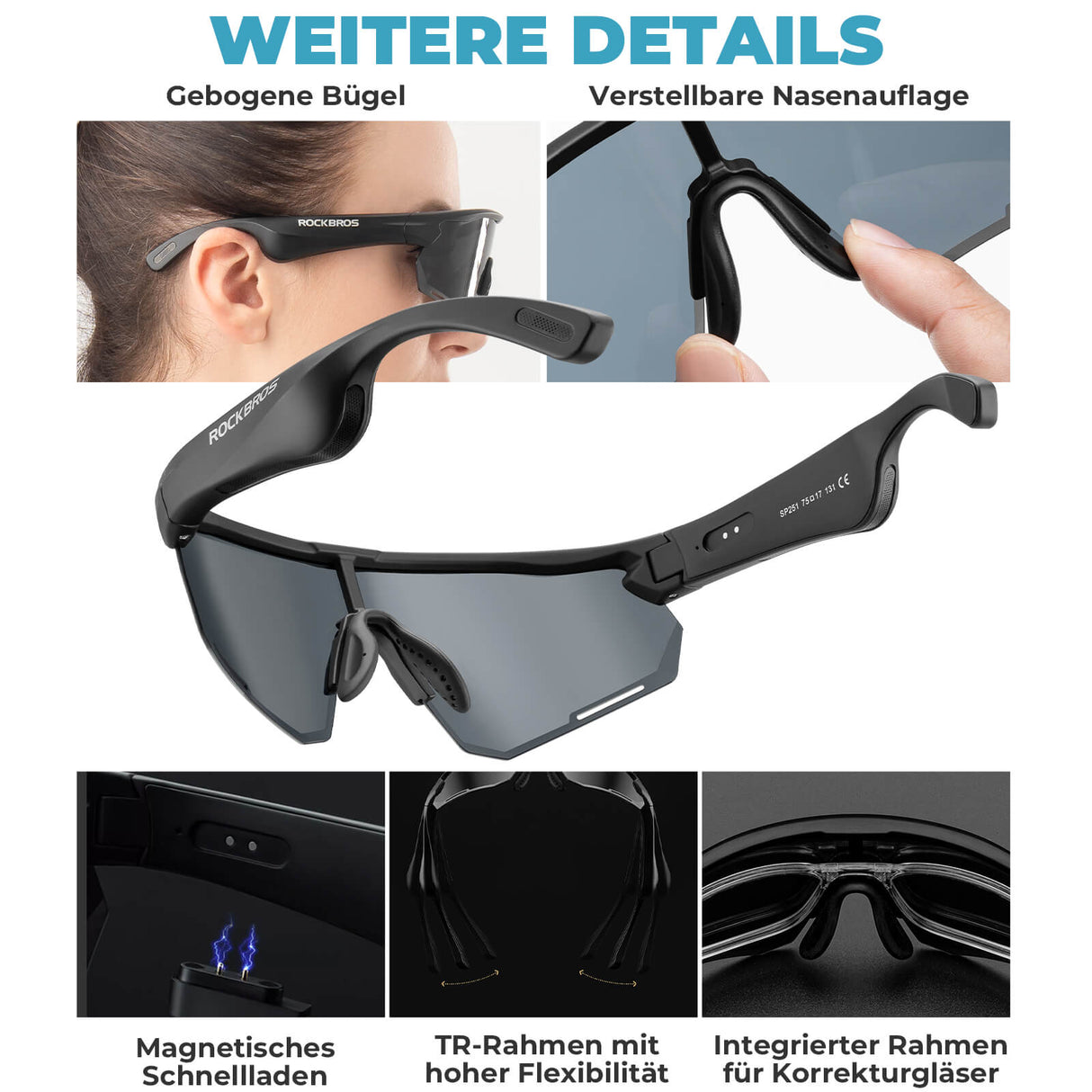 Elektronische Brille Intelligente Fahrradbrille Selbsttönend/Polarisiert - ROCKBROS-EU