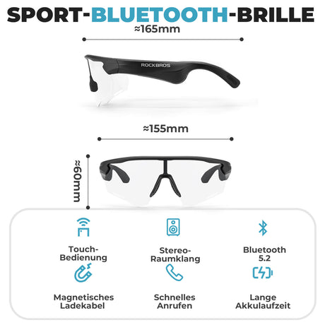 Elektronische Brille Intelligente Fahrradbrille Selbsttönend/Polarisiert - ROCKBROS-EU