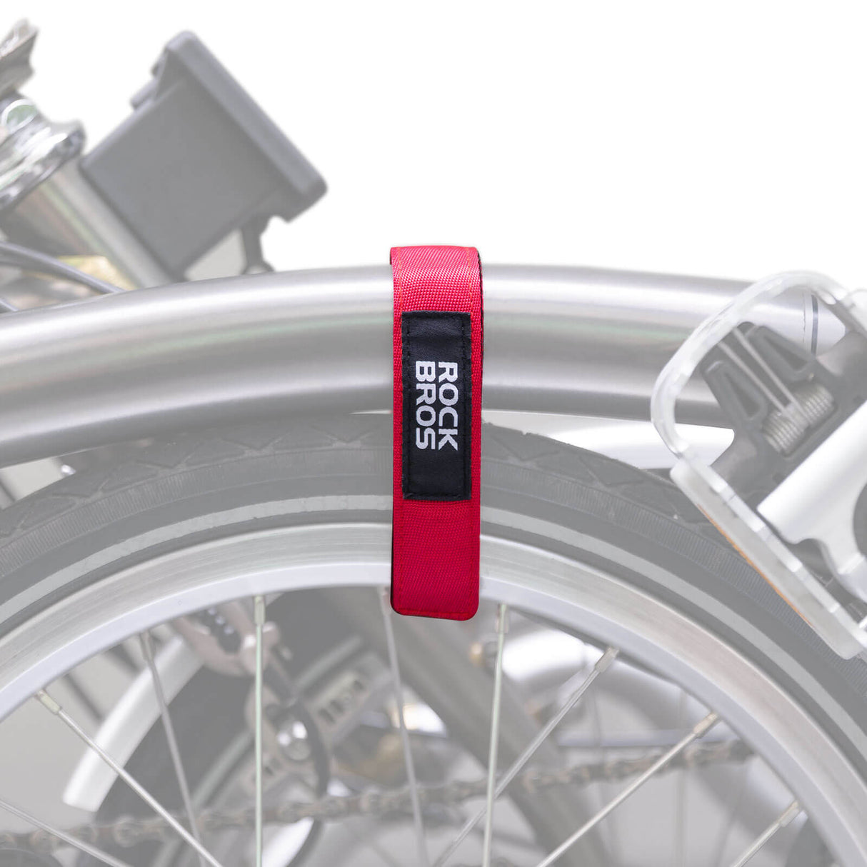 ROCKBROS Fahrrad-Stabilisator-Gurte Hosenband mit Klettverschluss Universell für Brompton Fahrrad-Rot