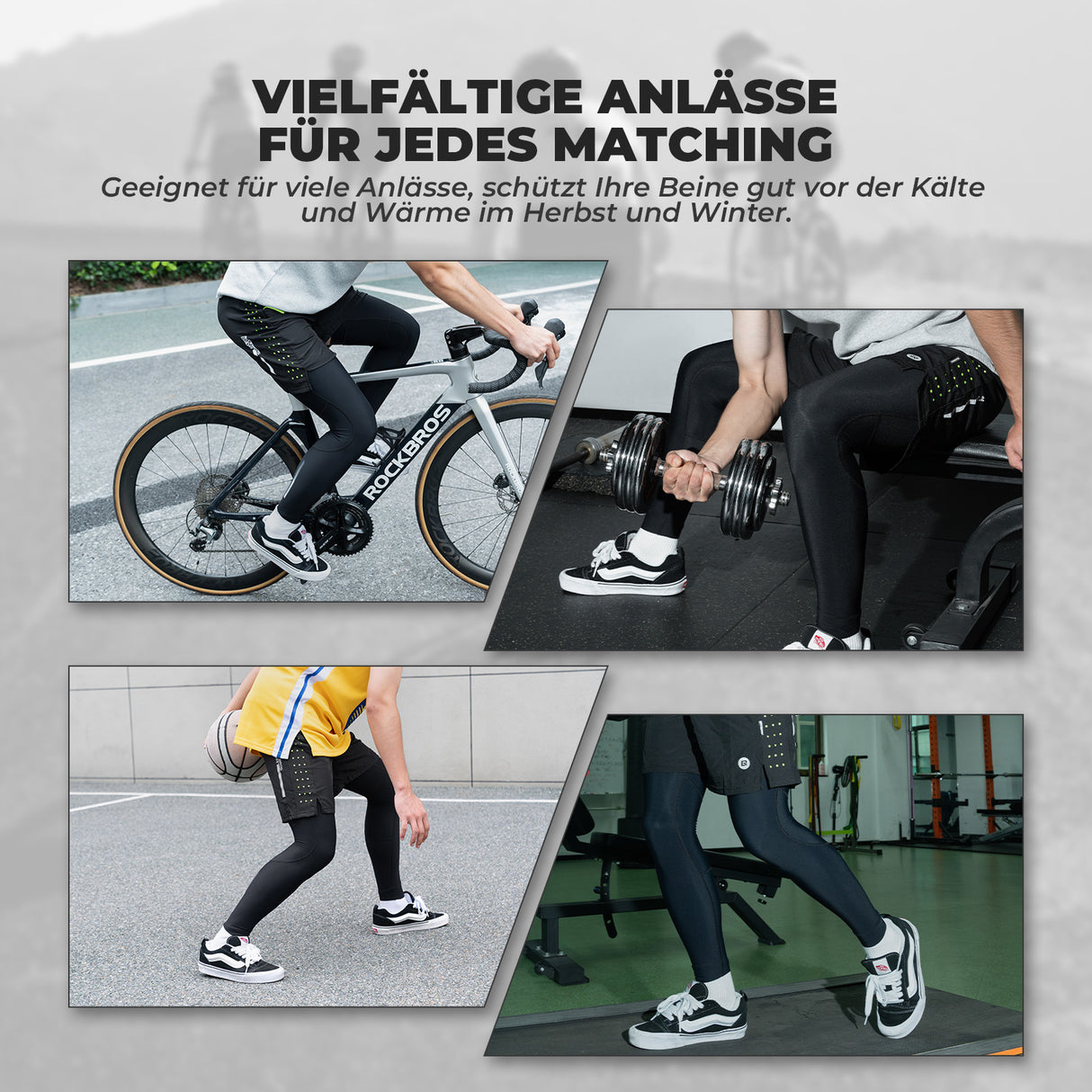 ROCKBROS Fahrrad Beinlinge Warm Rutschfeste Winter Knieschützer Herren Damen