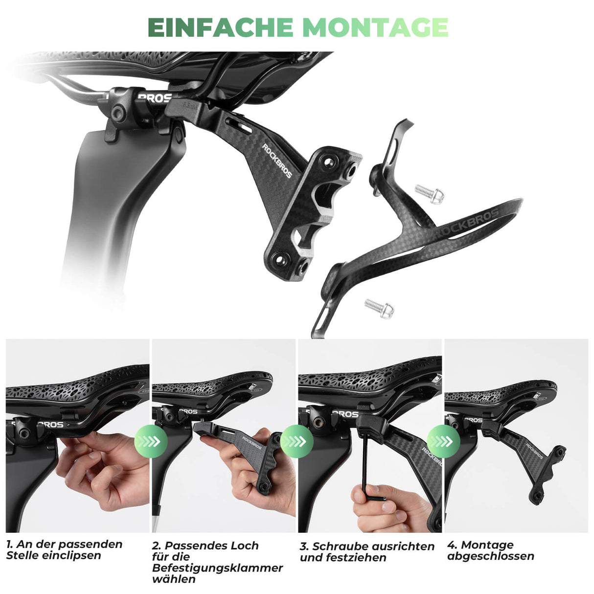 ROCKBROS Fahrrad Flaschenhalter Nahtlos Doppelt Einstellbar Halterung