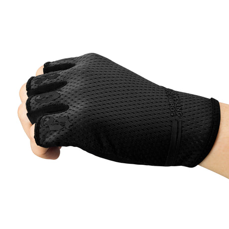 ROCKBROS Fahrrad Handschuhe Halbfinger rutschfest Stoßdämpfende Sommer-Schwarz