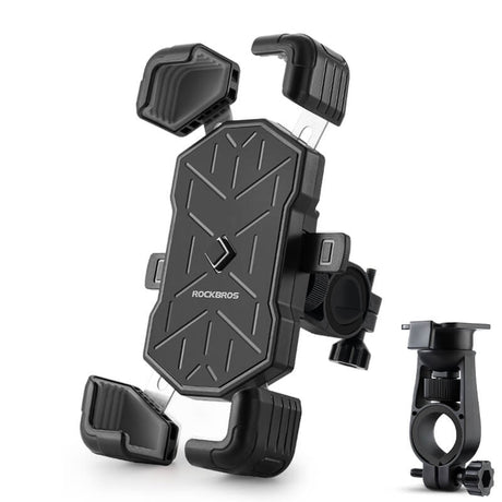 ROCKBROS Fahrrad Handyhalterung 360° Drehbar für 4,5-7,2 Zoll für Rennrad MTB Roller E-Scooter-Grau