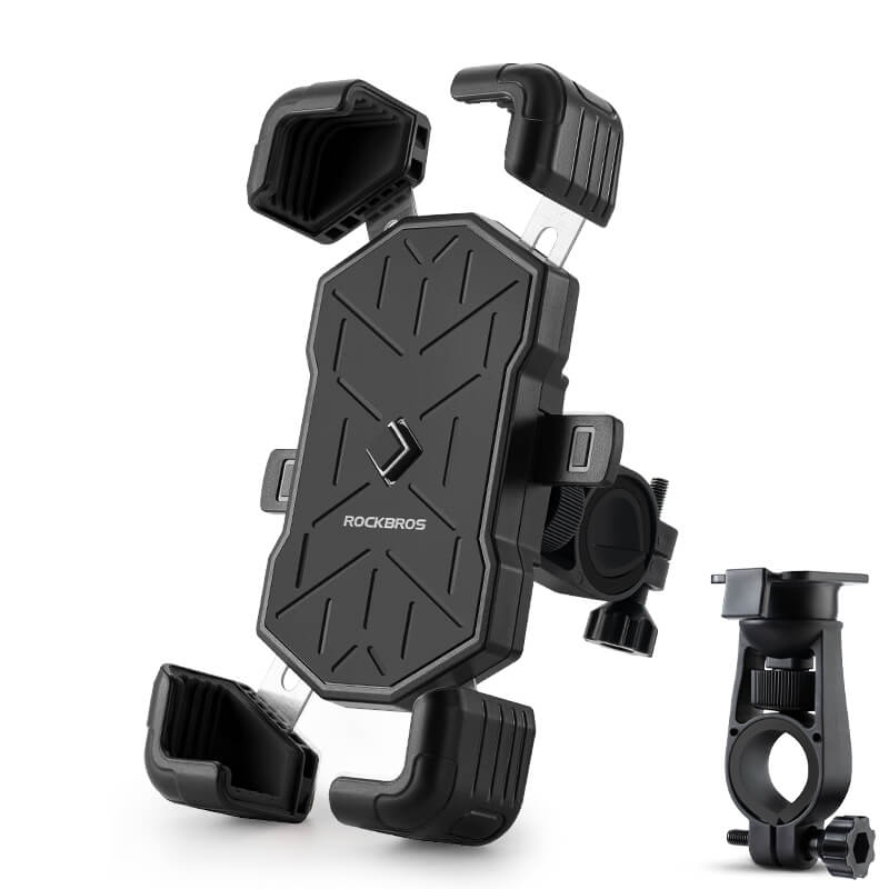 ROCKBROS Fahrrad Handyhalterung 360° Drehbar für 4,5-7,2 Zoll für Rennrad MTB Roller E-Scooter-Schwarz