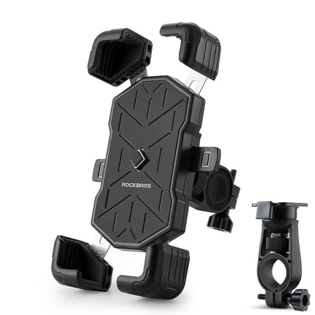 ROCKBROS Fahrrad Handyhalterung 360° Drehbar für 4,5-7,2 Zoll für Rennrad MTB Roller E-Scooter-Schwarz