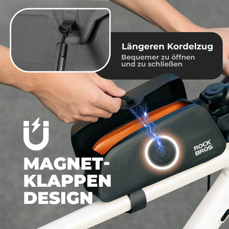 Magnetische Oberrohrtasche 100% Wasserdicht - ROCKBROS-EU