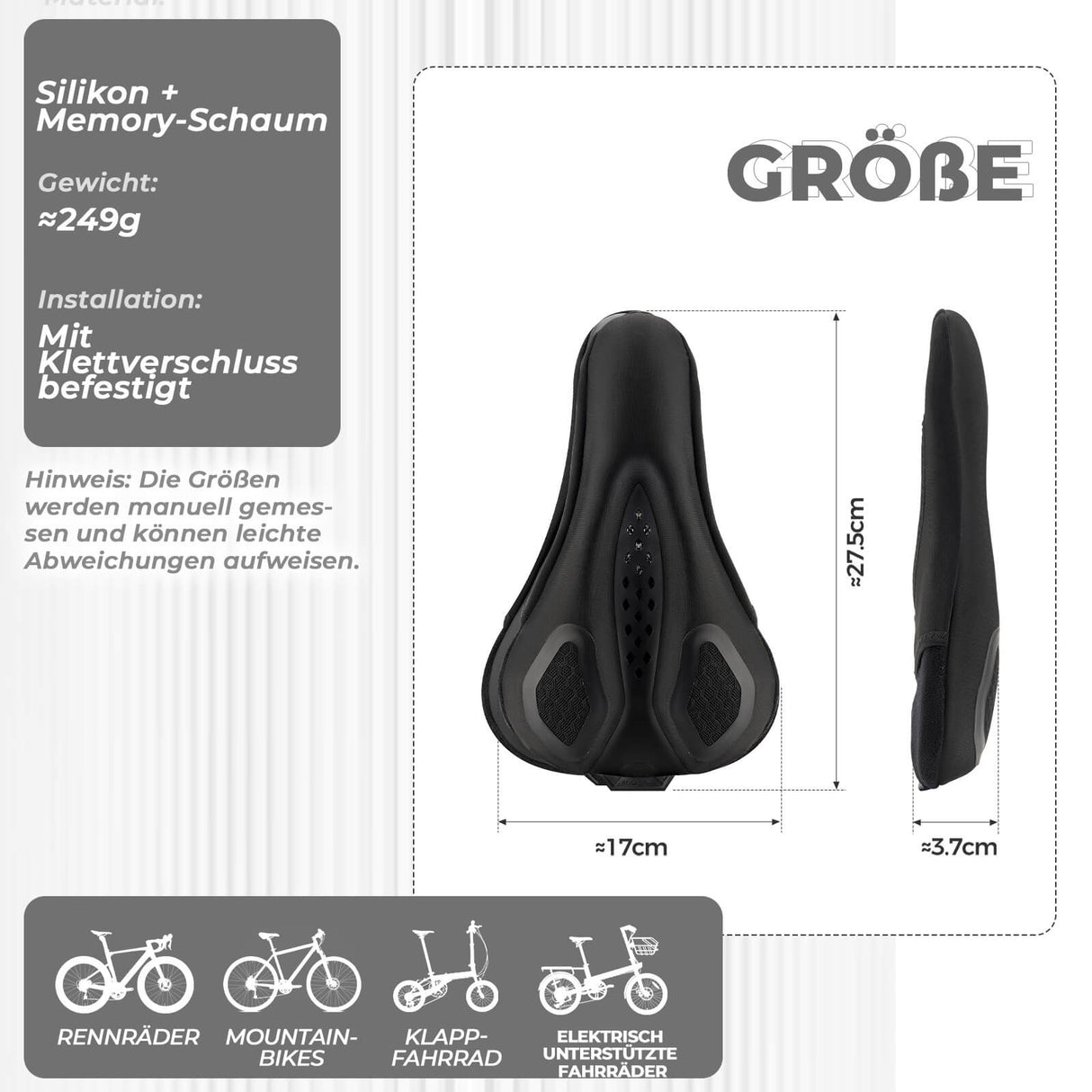 ROCKBROS Fahrrad Sattelbezug Wasserdicht Fahrradsattel Überzug Atmungsaktiv