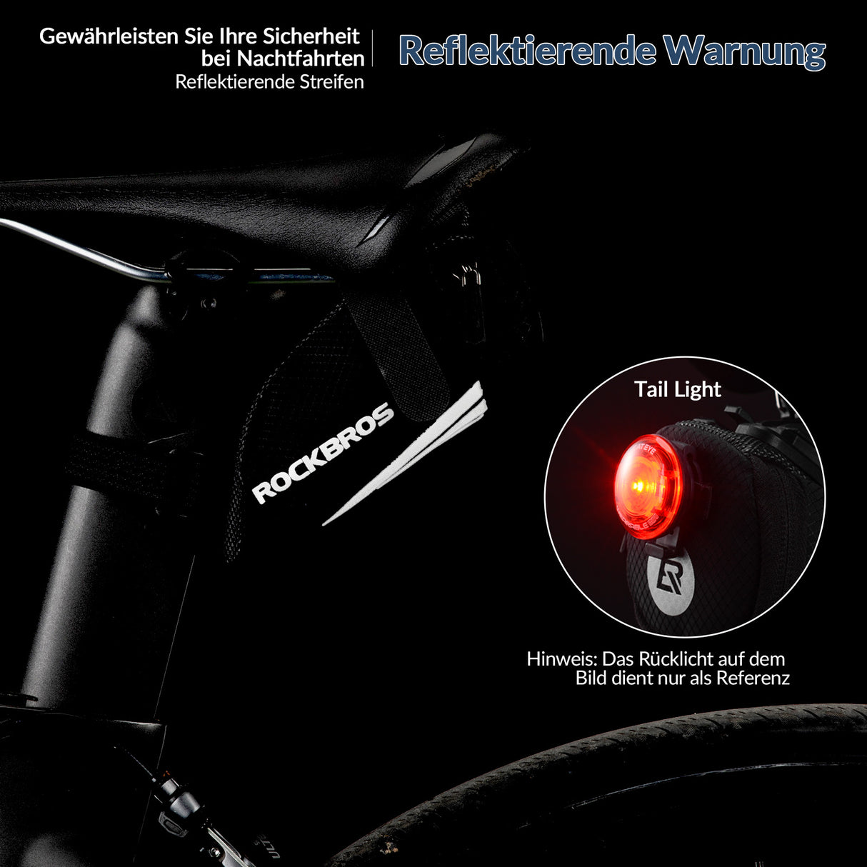 ROCKBROS Fahrrad Satteltasche für MTB/Rennrad/Faltrad Mini Portable