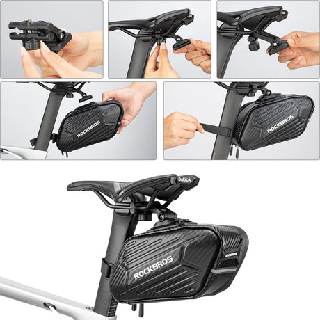 ROCKBROS Fahrrad Satteltasche für MTB Rennrad Faltrad Wasserdicht Schwarz - ROCKBROS-EU