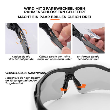 ROCKBROS Fahrradbrille Photochromatisch für Damen und Herren